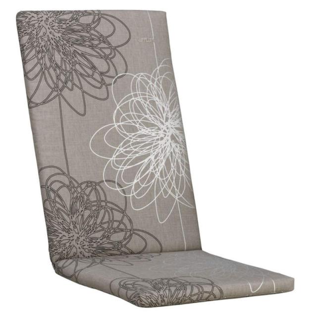 Kettler /KETTtex-Exklusiv® Hochlehner Auflage, 123x50x4cm, taupe, florales Dessin mit Reißverschluß #1