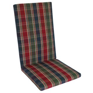 Kettler /KETTtex-Exklusiv® Hochlehner Auflage 123x50x4cm, rot-blau-grün-kariert mit Reißverschluß