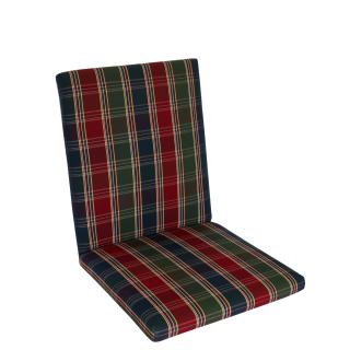 Kettler /KETTtex-Exklusiv® Niederlehner Auflage 103x50x4cm, rot-blau-grün-kariert mit Reißverschluß